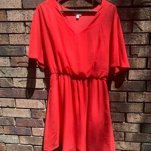 Poppy Red chiffon Dress